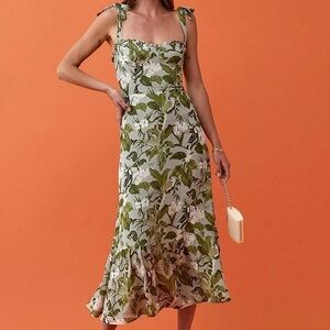 Sundays Floral Maxi Dress - Spring Summer Birds Tropical Vacation Quiet Luxury